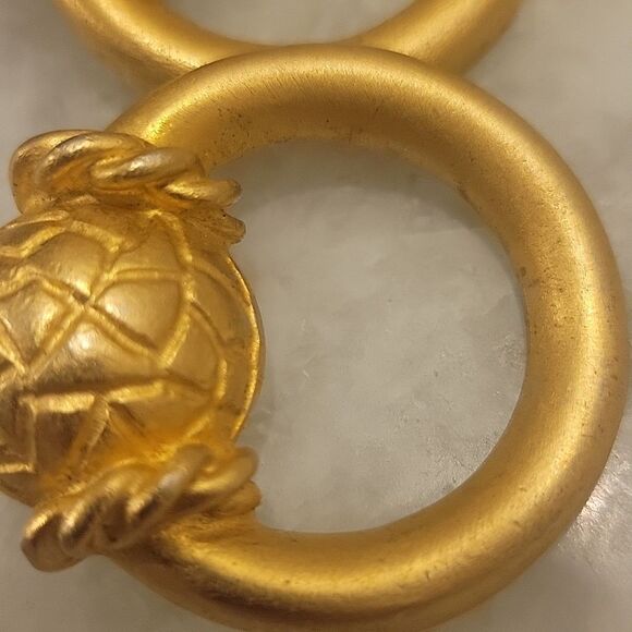 VTG Givenchy 80s 90s Gold Large Door Knocker Clip Retro Big Statement Earrings - Picture 6 of 9